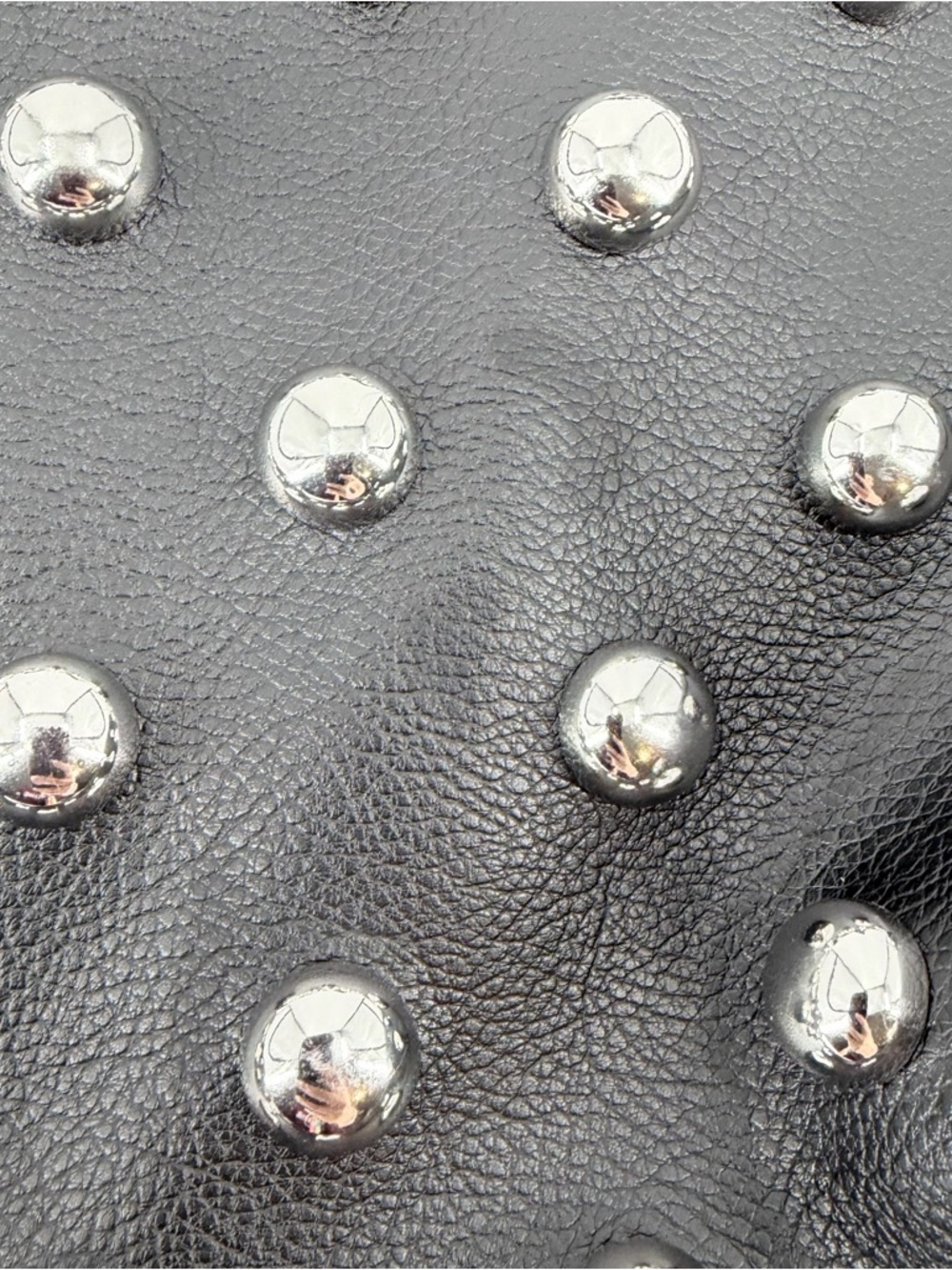 Anthropologie Sonia Medium Slouchy Studded Tote Bag Black Vegan Leather - Picture 6 of 10